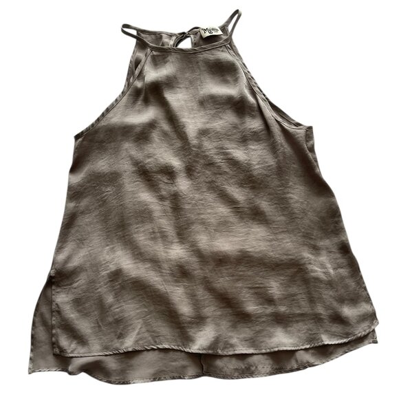 Show Me Your Mumu Tunic Tank Top with Tie Back Taupe‎ SZ Large - Picture 1 of 6